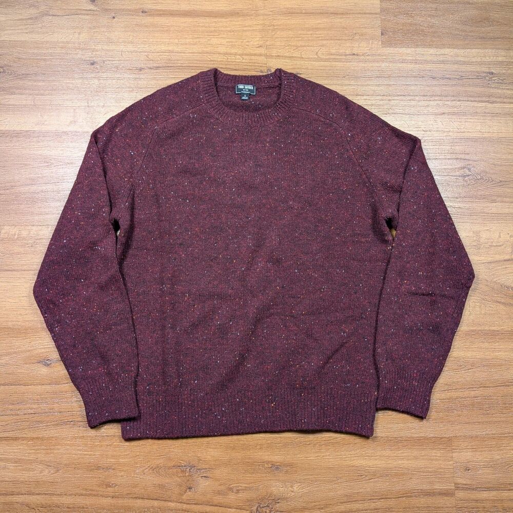 Todd Snyder Donegal Crewneck Sweater Mens Large Red Speckled Wool Blend Casaul